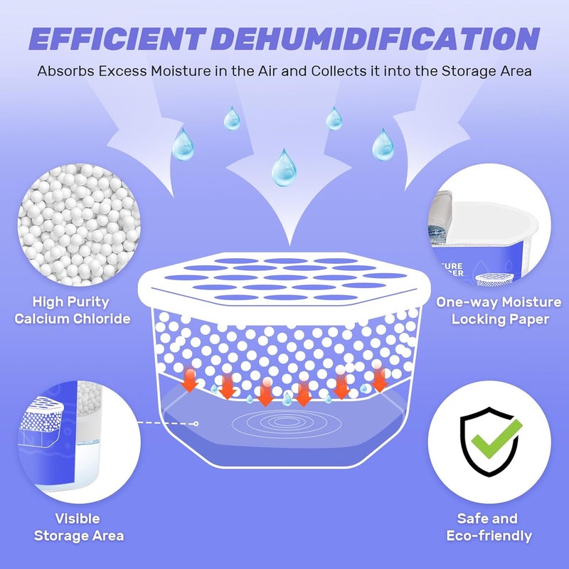 CLEVAST Moisture Absorber Boxes 6 Pack, 10 Oz Dehumidifier for Closet & Bathroom, Humidity Absorber for Wardrobe, Bedroom, RV & Car, Fragrance-Free Moisture Control, Unscented - Image 4